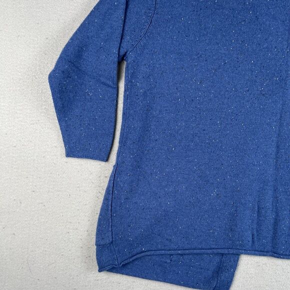 J.Jill Sweater Womens XS Blue Pure Jill 3/4 Sleeve One Button Wool Cardigan - Picture 10 of 12
